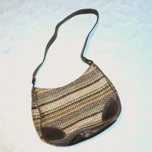Liz Claiborne Bag Purse Faux Leather Woven Multi-Pocket Women One Shoulder Bag